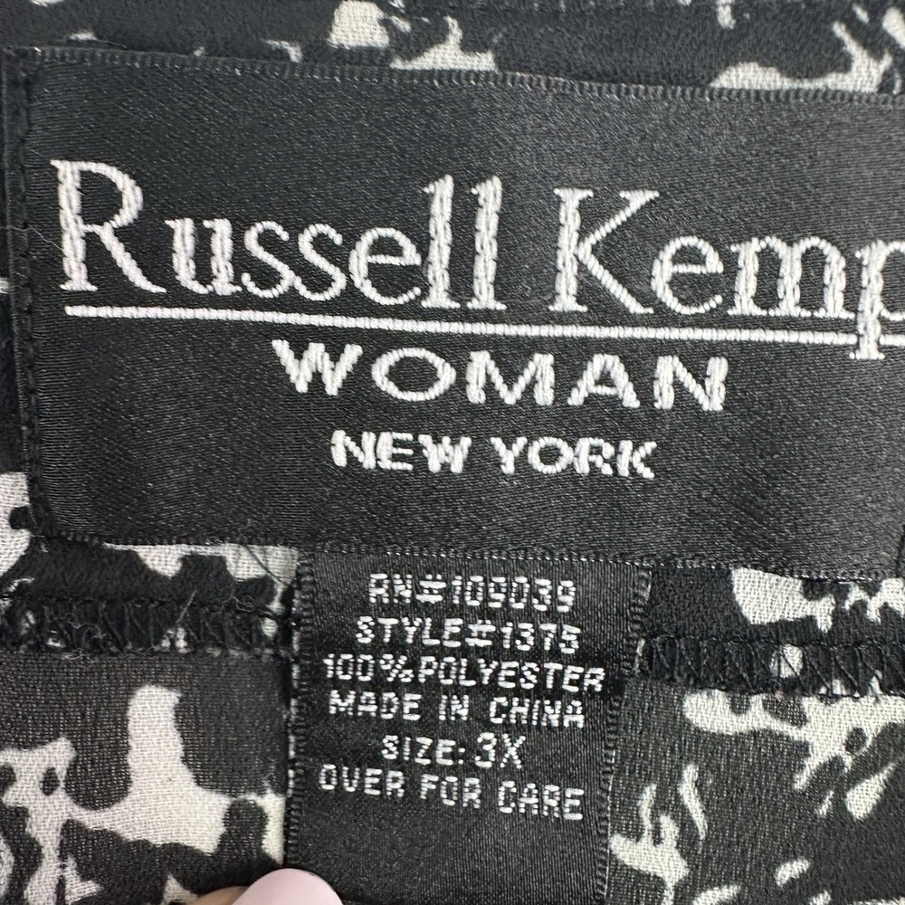 Russell Kemp Woman New York 3X‎ Button Down Tunic V Neck Asymetrical Hem Artsy - Picture 2 of 10